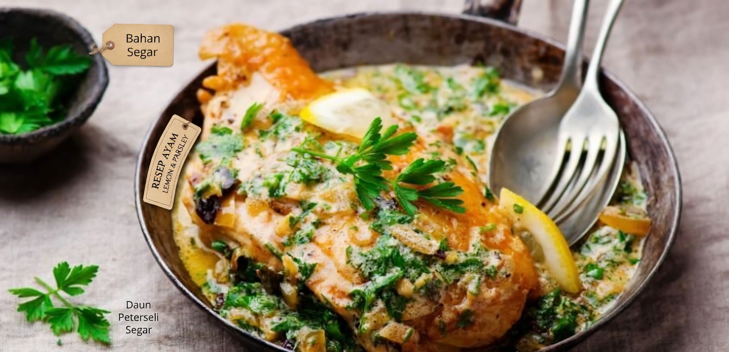 Resep Ayam Wajan dengan Saus Krim Lemon Bawang Putih Ini Sangat Lezat