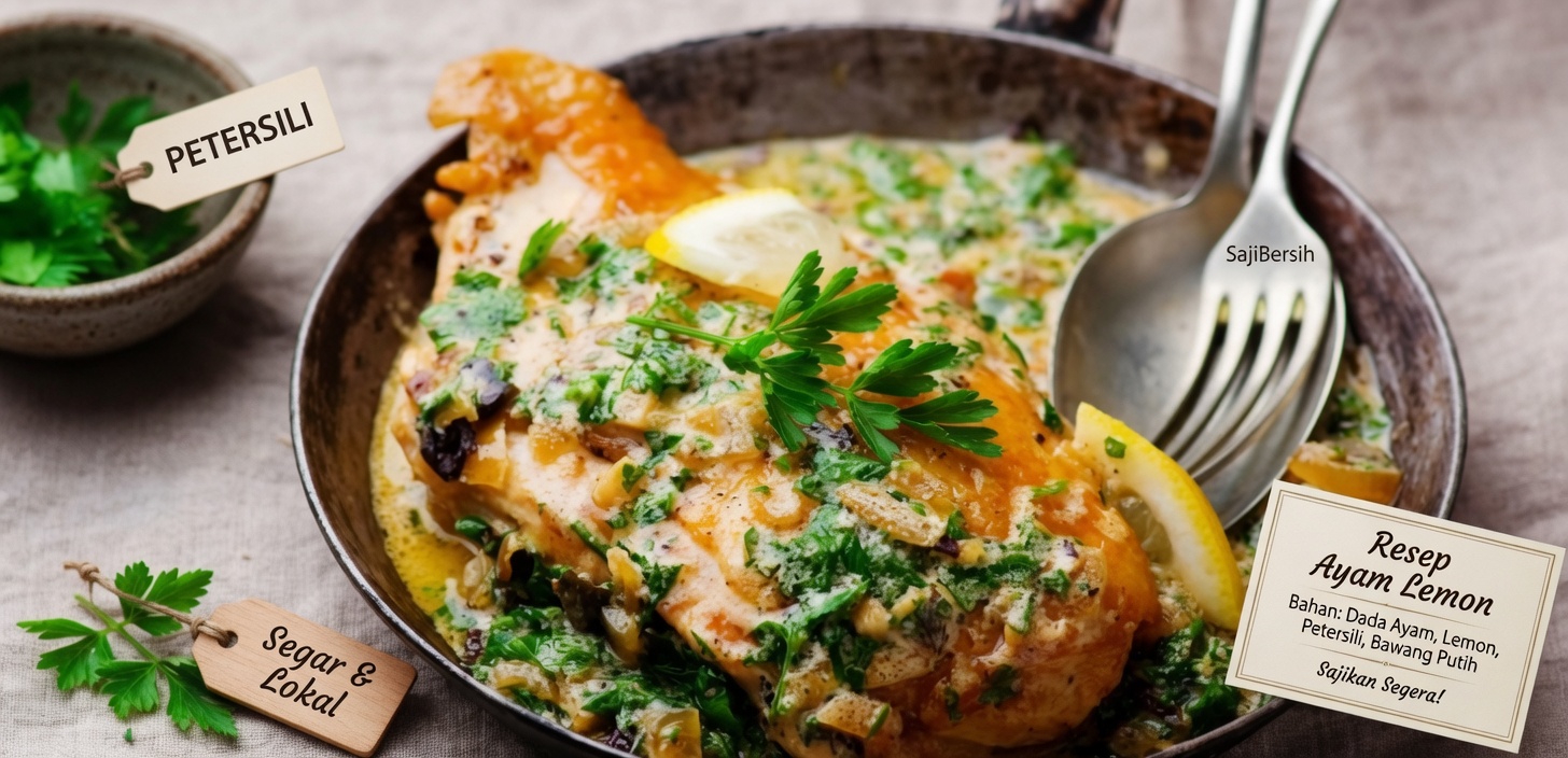 Resep Ayam Wajan dengan Saus Krim Lemon Bawang Putih Ini Sangat Lezat