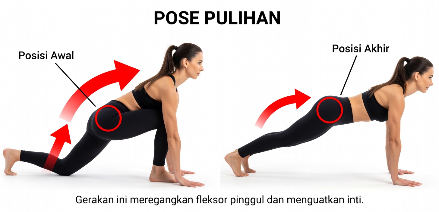 Peregangan Kadal Melemaskan Otot Pinggul yang Kaku dan Meningkatkan Mobilitas