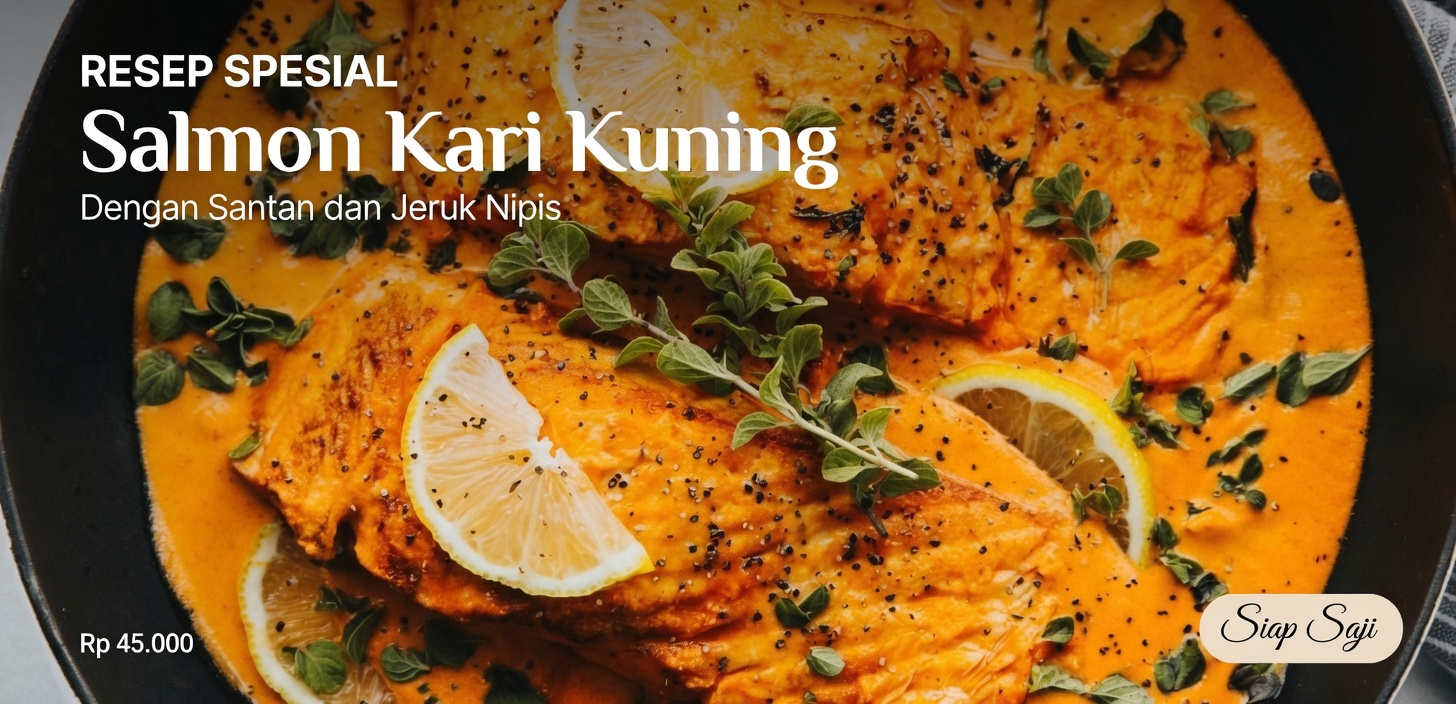 Salmon dalam Saus Kari Kelapa Merah Kaya ala Thailand