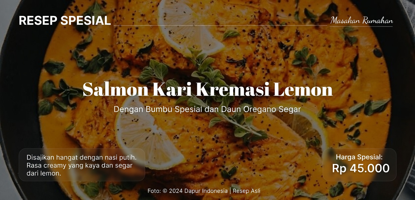 Salmon dalam Saus Kari Kelapa Merah Kaya ala Thailand