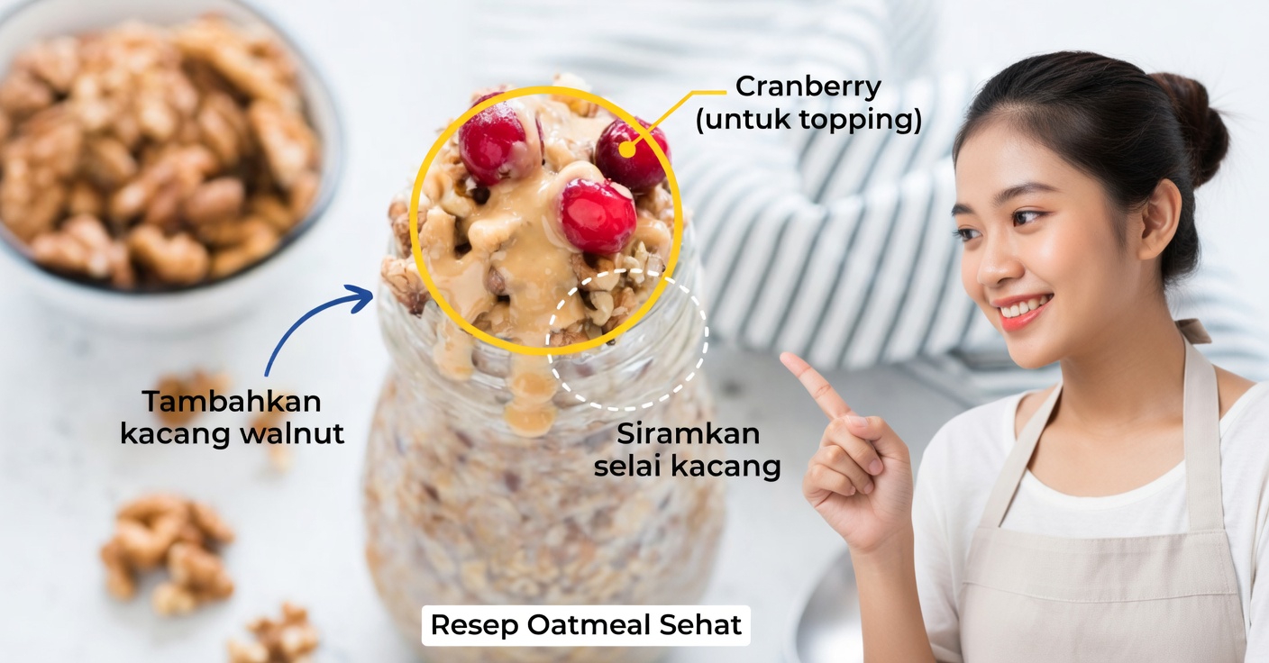 Oat Semalaman Selai Kacang yang Lezat dan Lembut Ini Pasti Akan Disukai